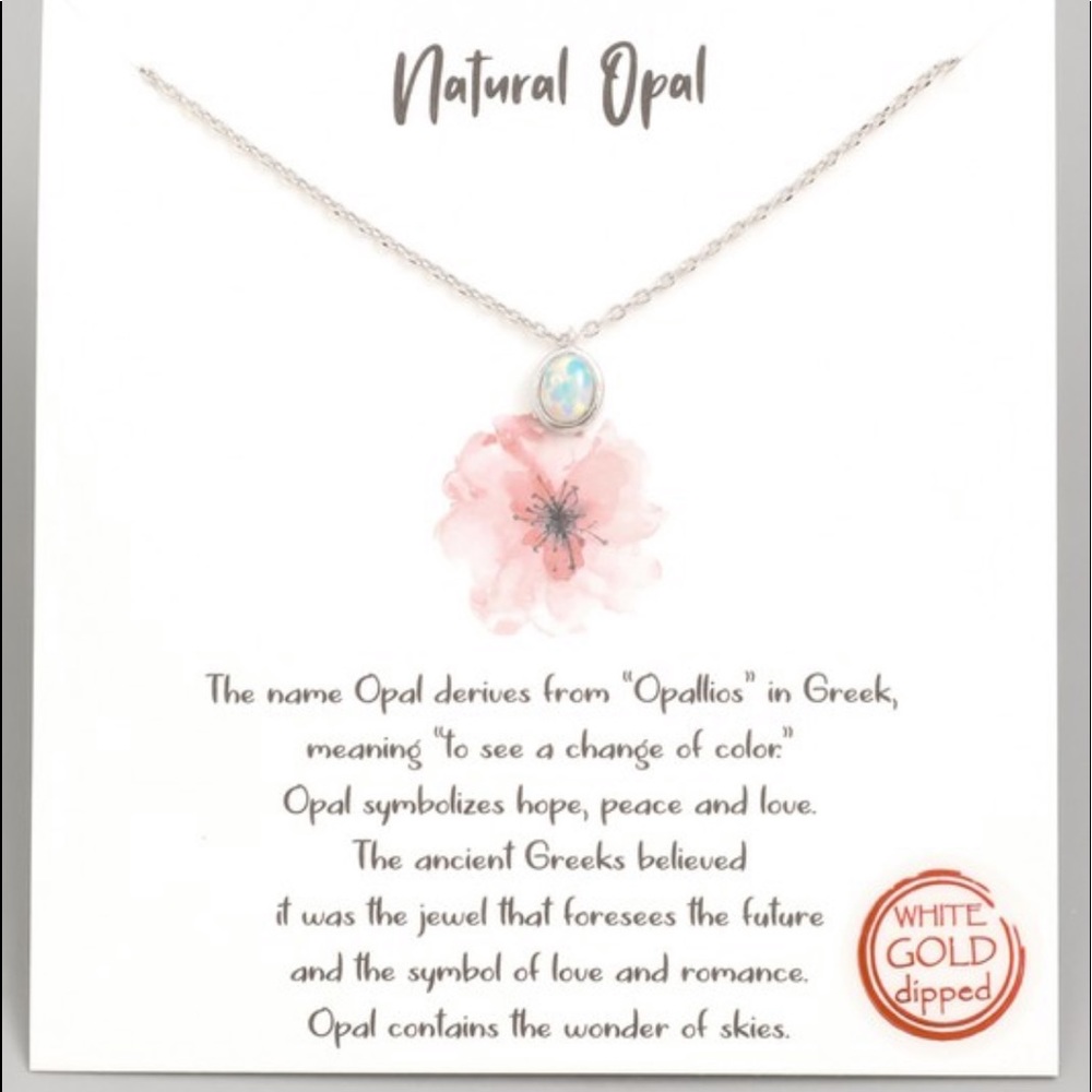 Dainty natural opal necklace